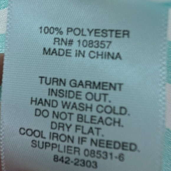 A.N.A A New Approach Women’s Blouse Medium Green White Striped Sheer Layered Hem - Picture 5 of 7